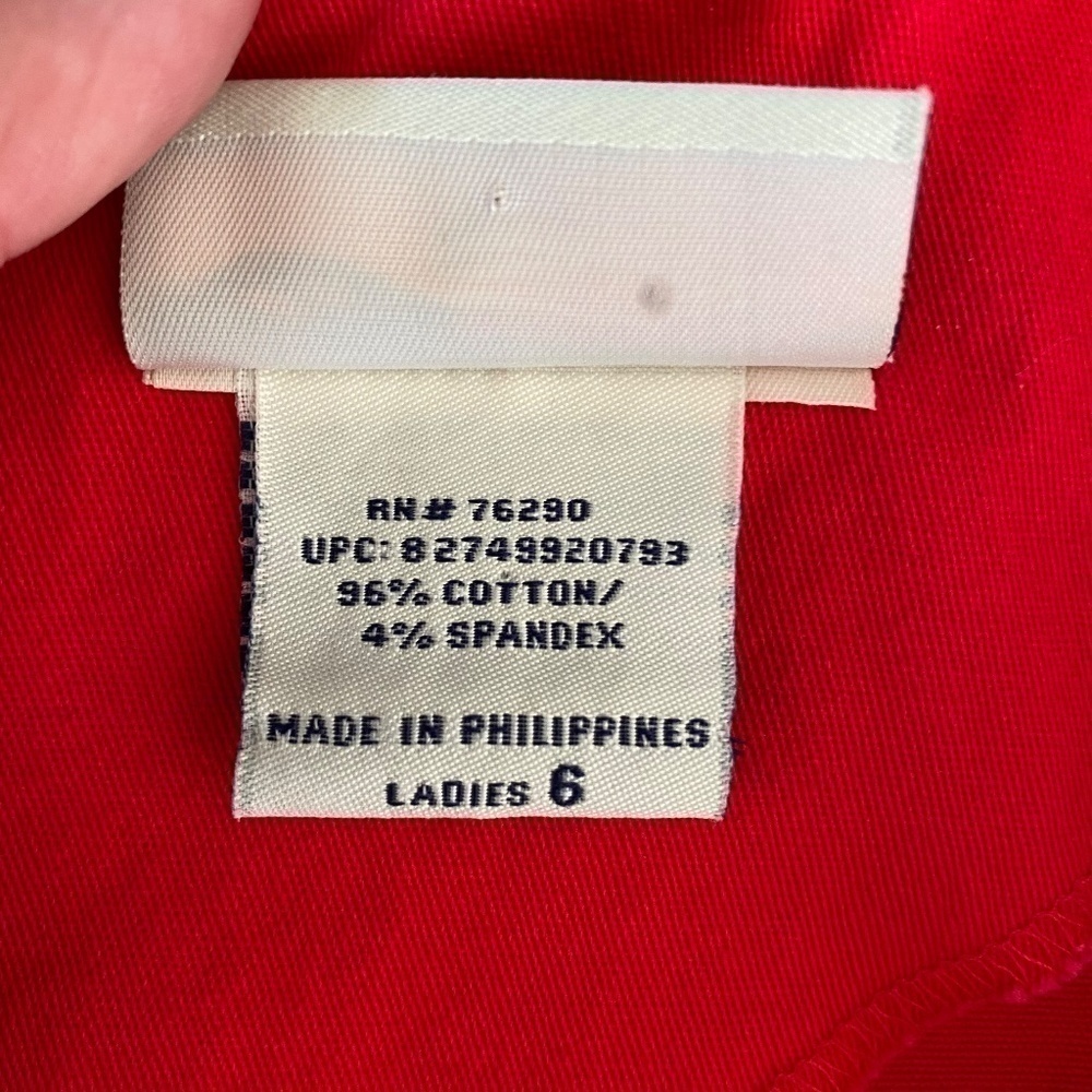 FADED Glory Fearless red dress with white piping zip up back size 6 stretch - Picture 10 of 10